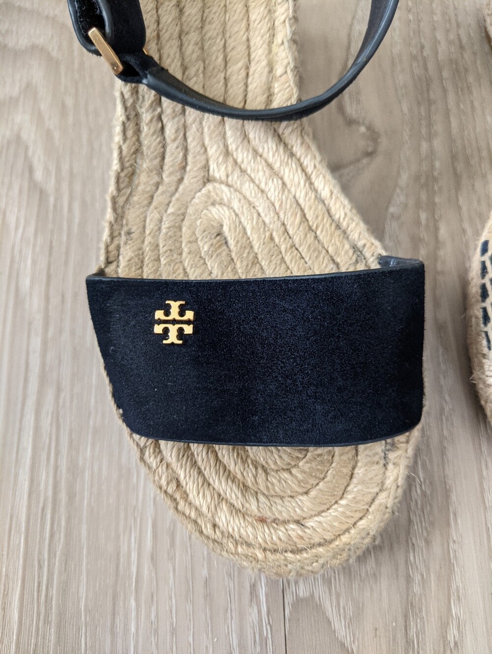 TORY BURCH Nevy blue Suede Espadrille Sandals with Jute Sole - Picture 3 of 12